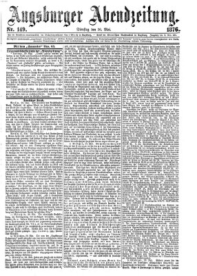 Augsburger Abendzeitung Dienstag 30. Mai 1876