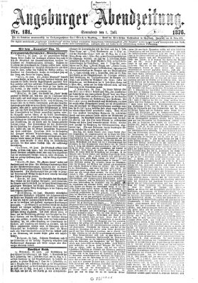 Augsburger Abendzeitung Samstag 1. Juli 1876