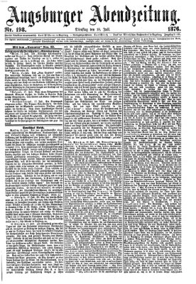 Augsburger Abendzeitung Dienstag 18. Juli 1876