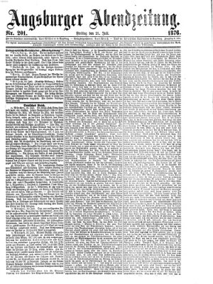 Augsburger Abendzeitung Freitag 21. Juli 1876
