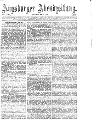 Augsburger Abendzeitung Samstag 22. Juli 1876