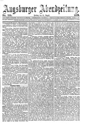 Augsburger Abendzeitung Freitag 25. August 1876