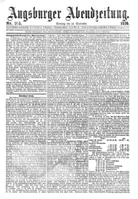 Augsburger Abendzeitung Sonntag 24. September 1876
