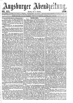 Augsburger Abendzeitung Freitag 6. Oktober 1876