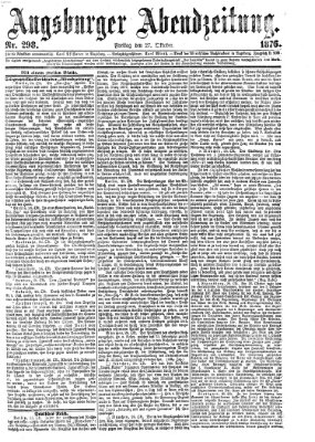 Augsburger Abendzeitung Freitag 27. Oktober 1876