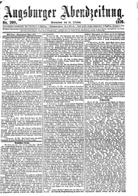 Augsburger Abendzeitung Samstag 28. Oktober 1876