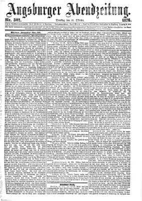 Augsburger Abendzeitung Dienstag 31. Oktober 1876