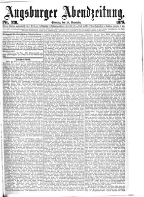 Augsburger Abendzeitung Sonntag 26. November 1876