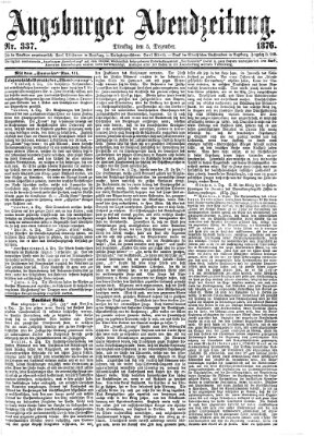 Augsburger Abendzeitung Dienstag 5. Dezember 1876