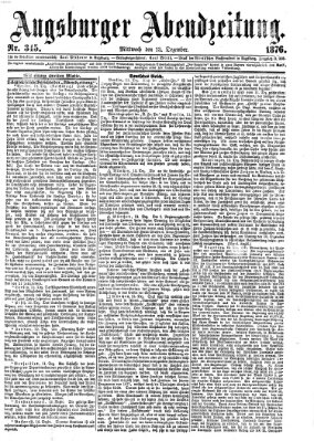 Augsburger Abendzeitung Mittwoch 13. Dezember 1876