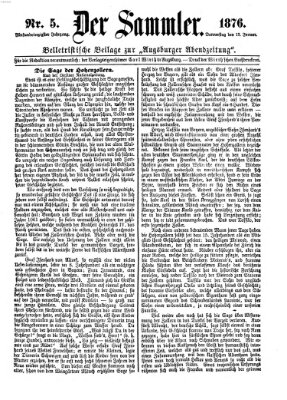 Der Sammler (Augsburger Abendzeitung) Dienstag 11. Januar 1876