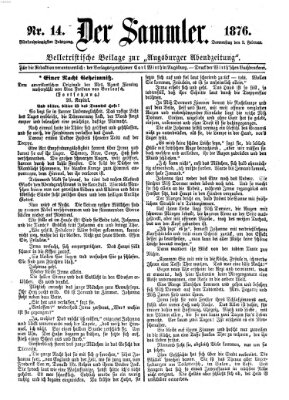 Der Sammler (Augsburger Abendzeitung) Donnerstag 3. Februar 1876