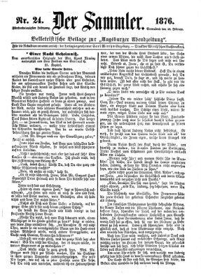 Der Sammler (Augsburger Abendzeitung) Samstag 26. Februar 1876