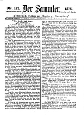 Der Sammler (Augsburger Abendzeitung) Donnerstag 7. Dezember 1876