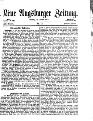 Neue Augsburger Zeitung Samstag 15. Januar 1876