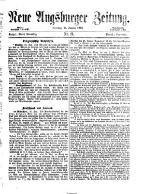 Neue Augsburger Zeitung Sonntag 23. Januar 1876