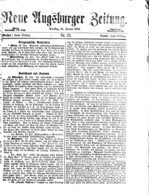 Neue Augsburger Zeitung Dienstag 25. Januar 1876