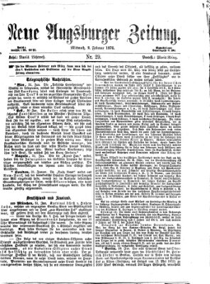 Neue Augsburger Zeitung Mittwoch 2. Februar 1876