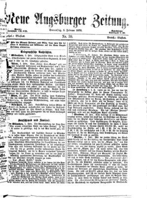 Neue Augsburger Zeitung Donnerstag 3. Februar 1876