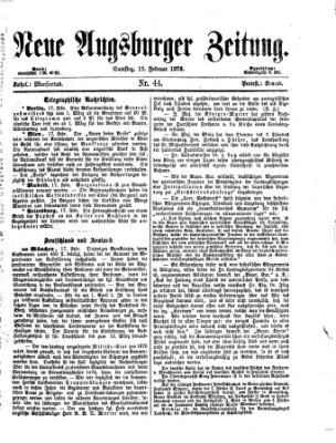 Neue Augsburger Zeitung Samstag 19. Februar 1876
