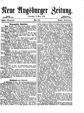 Neue Augsburger Zeitung Donnerstag 2. März 1876