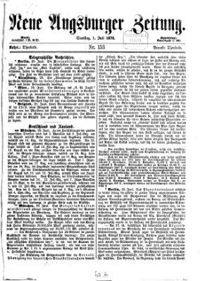 Neue Augsburger Zeitung Samstag 1. Juli 1876