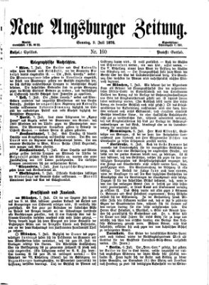Neue Augsburger Zeitung Sonntag 9. Juli 1876