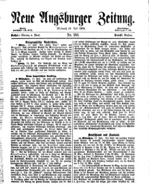 Neue Augsburger Zeitung Mittwoch 19. Juli 1876