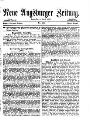 Neue Augsburger Zeitung Donnerstag 3. August 1876