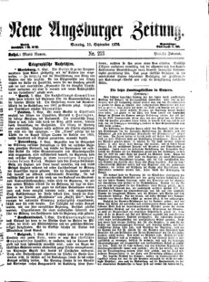Neue Augsburger Zeitung Sonntag 10. September 1876