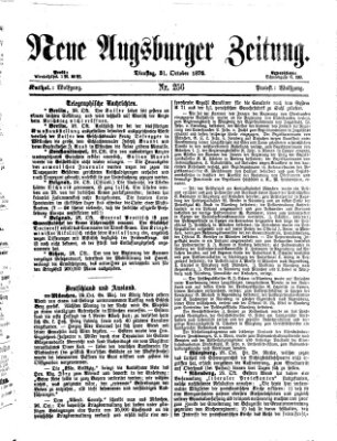 Neue Augsburger Zeitung Dienstag 31. Oktober 1876