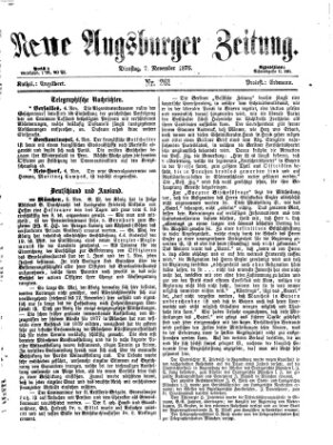 Neue Augsburger Zeitung Dienstag 7. November 1876