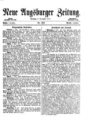 Neue Augsburger Zeitung Samstag 9. Dezember 1876