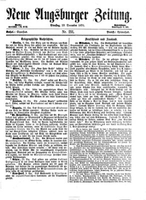 Neue Augsburger Zeitung Dienstag 12. Dezember 1876