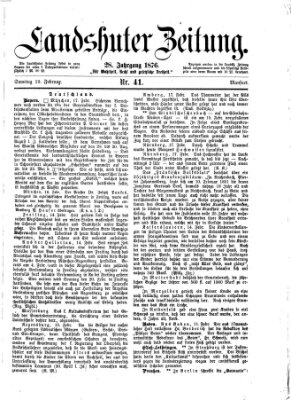 Landshuter Zeitung Samstag 19. Februar 1876
