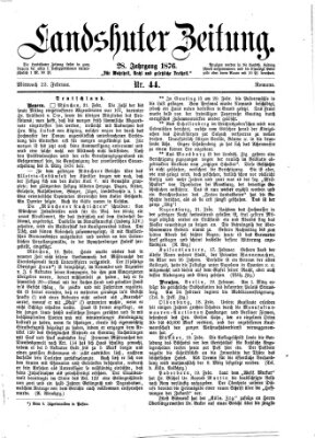 Landshuter Zeitung Mittwoch 23. Februar 1876