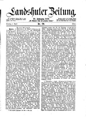 Landshuter Zeitung Dienstag 4. April 1876