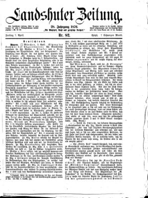 Landshuter Zeitung Freitag 7. April 1876