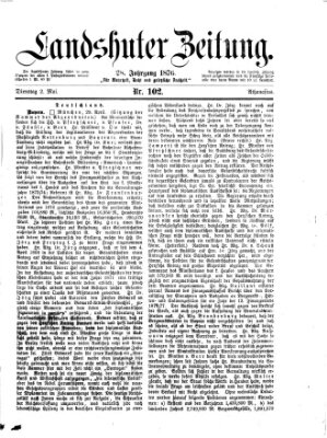 Landshuter Zeitung Dienstag 2. Mai 1876