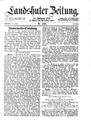 Landshuter Zeitung Mittwoch 28. Juni 1876