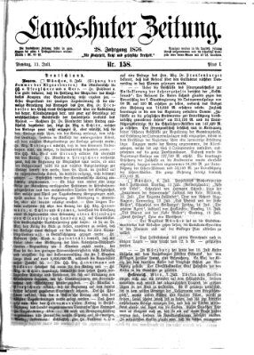 Landshuter Zeitung Dienstag 11. Juli 1876