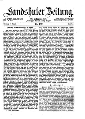 Landshuter Zeitung Dienstag 8. August 1876