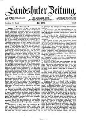 Landshuter Zeitung Samstag 19. August 1876
