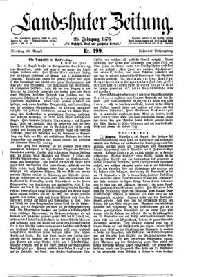 Landshuter Zeitung Dienstag 29. August 1876