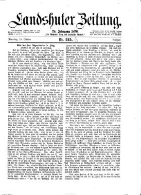 Landshuter Zeitung Dienstag 24. Oktober 1876