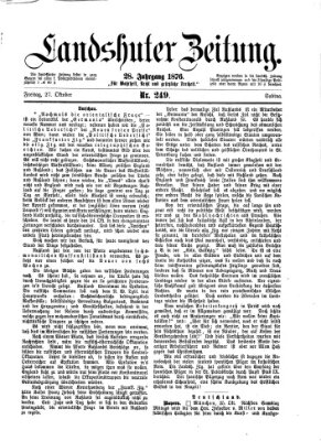 Landshuter Zeitung Freitag 27. Oktober 1876