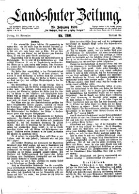 Landshuter Zeitung Freitag 10. November 1876