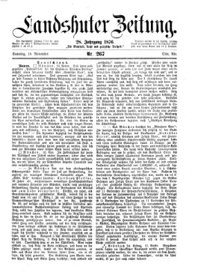 Landshuter Zeitung Samstag 18. November 1876