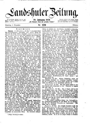 Landshuter Zeitung Samstag 2. Dezember 1876