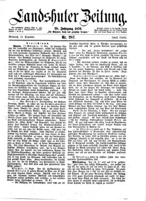 Landshuter Zeitung Mittwoch 13. Dezember 1876